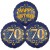 Ballon-Bukett, 3 Luftballons, Satin Navy & Gold 70 Happy Birthday zum 70. Geburtstag, inklusive Helium