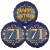 Ballon-Bukett, 3 Luftballons, Satin Navy & Gold 71 Happy Birthday zum 71. Geburtstag, inklusive Helium