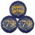 Ballon-Bukett, 3 Luftballons, Satin Navy & Gold 79 Happy Birthday zum 79. Geburtstag, inklusive Helium