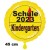 Schule 2023 - Kindergarten aus. Gelber runder Luftballon, Verkehrsschild, inklusive Helium-Ballongas