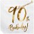 Geburtstagsservietten zum 90. Geburtstag, 90th Birthday Gold