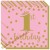 Kindergeburtstag-Servietten, Gold 1st Birthday, Rosa, zum 1. Geburtstag, Mädchen