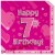 Kindergeburtstag-Servietten, Happy 7th Birthday Pink, zum 7. Geburtstag, Mädchen