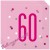 Geburtstagsservietten zum 60. Geburtstag, Pink & Silver Glitz