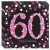 Geburtstagsservietten zum 60. Geburtstag, Pink Celebration