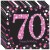Geburtstagsservietten zum 70. Geburtstag, Pink Celebration 70