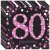 Geburtstagsservietten zum 80. Geburtstag, Pink Celebration 80
