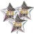 Silvester-Bouquet, 3 silberne Sternballons mit Helium, Silvesterdekoration 2026