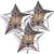 Silvester-Bouquet, 3 silberne Sternballons mit Helium, Silvesterdekoration 2027