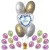 Geschenkidee zu Silvester, Bouquet aus 5 Helium-Luftballons "Viel Glück"