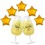 Happy New Year Champagner und Sterne
