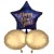 Silvester, Neujahr Bouquet, Stern-Luftballon aus Folie, 45 cm und 2 Ballons in Gold, inklusive Helium