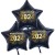 Silvester-Bouquet, 3 schwarze Sternballons, 2024 - Feuerwerk, mit Helium, Silvesterdekoration