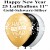 Luftballons Silvester, Motiv: Happy New Year, gold, silber, schwarz, 25 Stück