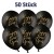 Silvester Luftballons, schwarz-gold, Happy New Year, 50 Stück