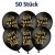 Luftballons Silvester, schwarz-gold, Happy New Year, 50 Stück