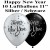 Luftballons Silvester, Motiv: Happy New Year, silber/schwarz, 10 Stück