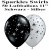 Luftballons Silvester, Motiv: Sparkles - Swirls, silber, schwarz, 50 Stück