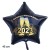 Silvester-Sternballon aus Folie, 2023 - Feuerwerk und Champagner, ohne Helium