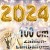 Zahlendekoration Silvester 2024, 1 Meter große Zahlen in Gold