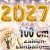 Zahlendekoration Silvester 2027, 1 Meter große Zahlen in Gold