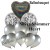 Luftballon-Bouquet, Silver Shimmer Heart