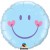 Smiley Rundluftballon aus Folie zu Geburt, Taufe, Babyparty, Boy-Junge, ohne Ballongas Helium