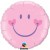 Smiley Rundluftballon aus Folie zu Geburt, Taufe, Babyparty, Girl-Mädchen, ohne Ballongas Helium