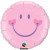 Smiley Rundluftballon aus Folie zu Geburt, Taufe, Babyparty, Girl-Mädchen, ohne Ballongas Helium