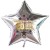 Silvester-Sternballon Silber aus Folie, "2025", Happy New Year