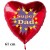 Super Dad. Herzluftballon, rot, 61 cm, aus Folie zum  Vatertag mit Ballongas-Helium