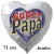 Super Papa. Herzluftballon, weiß, 71 cm, aus Folie zum  Vatertag mit Ballongas-Helium