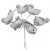 Taubenpaare auf Draht Silber Glitzer, silberne Hochzeit-Tischdeko, 3 Stück