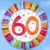 Folienballon Geburtstag 60., Birthday Prismatic (heliumgefüllt)