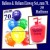 Helium- Einwegbehälter mit 30 Luftballons zum 70. Geburtstag