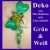 Herzluftballons-Dekoration mit Ringelband und Zierschleife, Grün-Weiß
