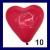 Herzballon I Love You 10 Stück