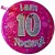 Holografischer Tischaufsteller, Ansteck-Button Zahl 10, Pink, Dekoration zum 10. Geburtstag, Mädchen