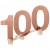 Tischaufsteller Zahl 100, rosegold, Tischdekoration zum 100. Geburtstag und Jubiläum