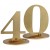 Tischaufsteller Zahl 40, gold, Tischdekoration zum 40. Geburtstag und Jubiläum