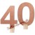 Tischaufsteller Zahl 40, rosegold, Tischdekoration zum 40. Geburtstag und Jubiläum