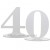 Tischaufsteller Zahl 40, Tischdekoration zum 40. Geburtstag und Jubiläum