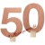 Tischaufsteller Zahl 50, rosegold, Tischdekoration zum 50. Geburtstag und Jubiläum