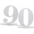 Tischaufsteller Zahl 90, Tischdekoration zum 90. Geburtstag und Jubiläum