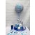 Partydeko-Set zum 34. Geburtstag in Chrome Blau und Silber, Happy Birthday