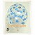 Luftballons, Latex 30 cm Ø, 5 Stück, Transparent mit Herzen in Babyblau