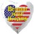 Beyond your Dreams Luftballon USA Flagge, Folienballon Herz, 45 cm, mit Ballongas