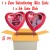 Valentinsgrüße - 2 Herzballons aus Folie mit Helium, Zum Valentinstag Alles - Liebe - Ich liebe Dich