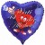 Vati ist der Allerbeste! Herzluftballon, blau, 45 cm, aus Folie zum  Vatertag ohne Helium