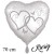 Hochzeitsballon, Verbundene Herzen, Folienballon, Herz inklusive Helium-Ballongas